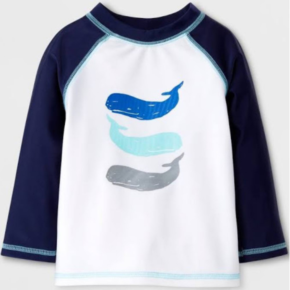 Cat & Jack Other - Baby Boys Long Sleeve Whales Rash Guard - Cat & J